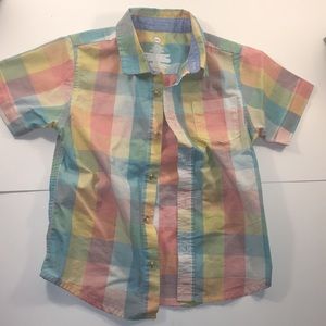 Multi color, plaid boys shirt